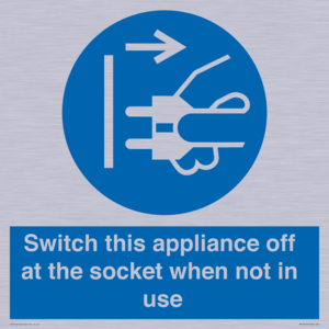 Switch this appliance off at the socket when not in use